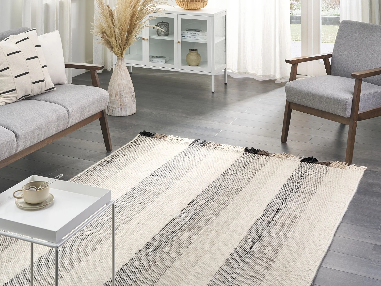 Tapis en laine blanc cassé 140 x 200 cm EMIRLER