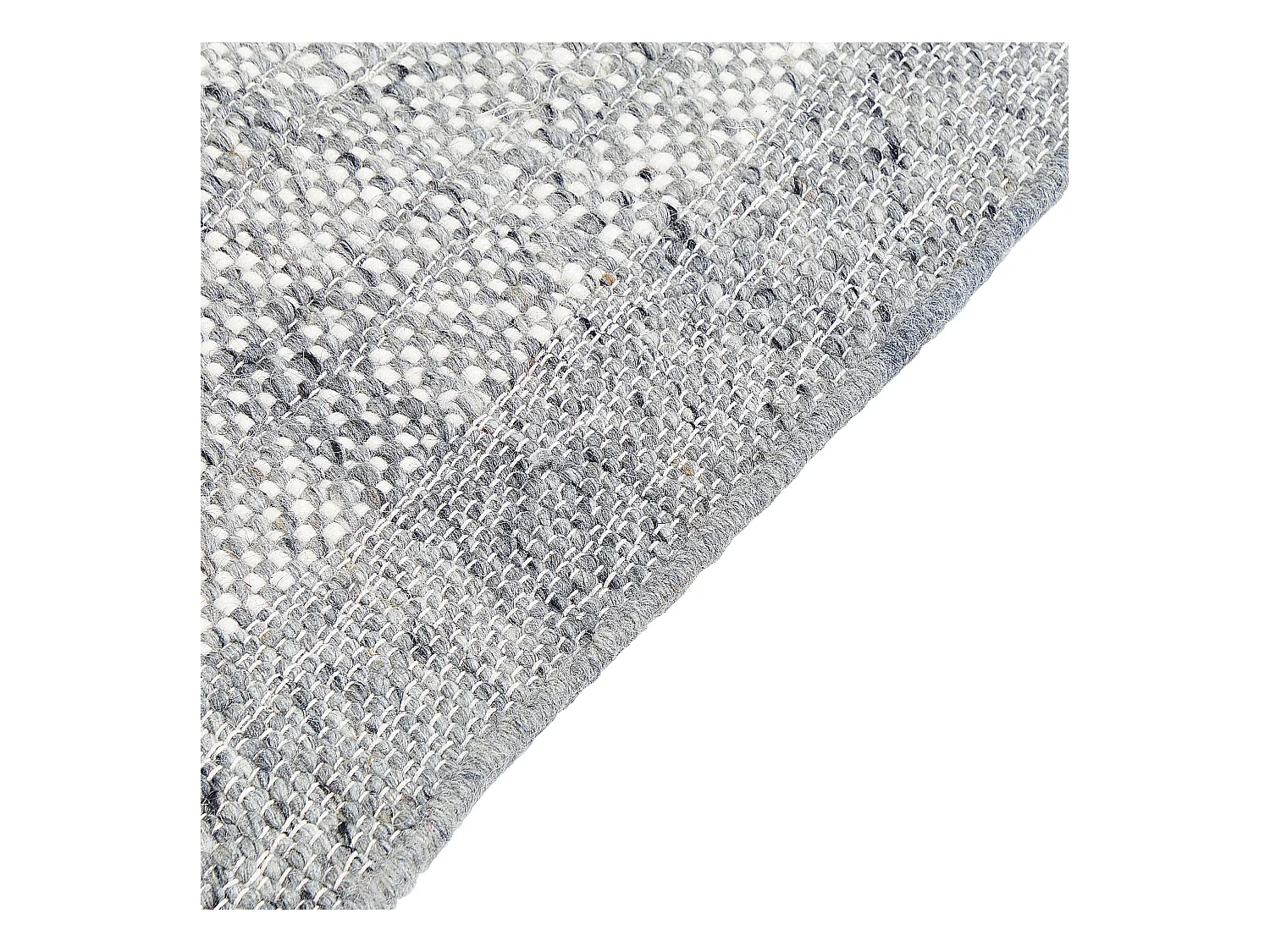 Teppich Wolle / Baumwolle grau 160 x 230 cm mit Fransen weiß handgewebt Tatlisu