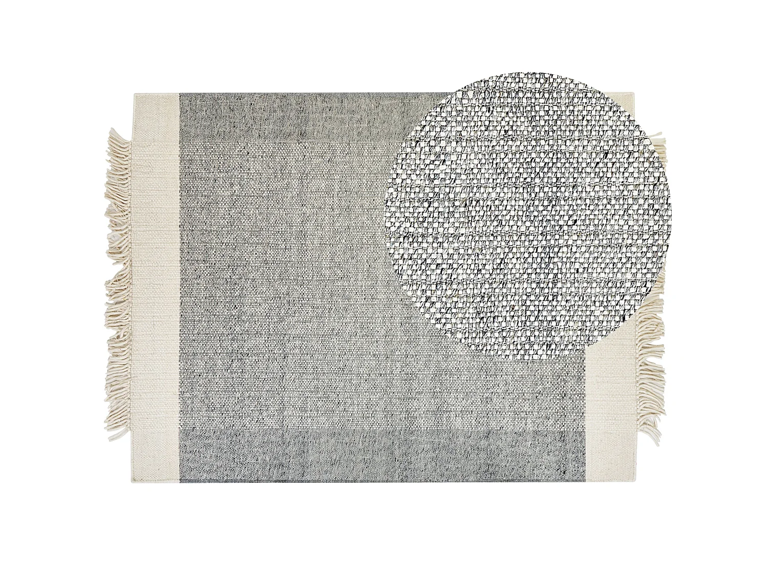 Tapis en laine gris et blanc cassé 160 x 230 cm TATLISU