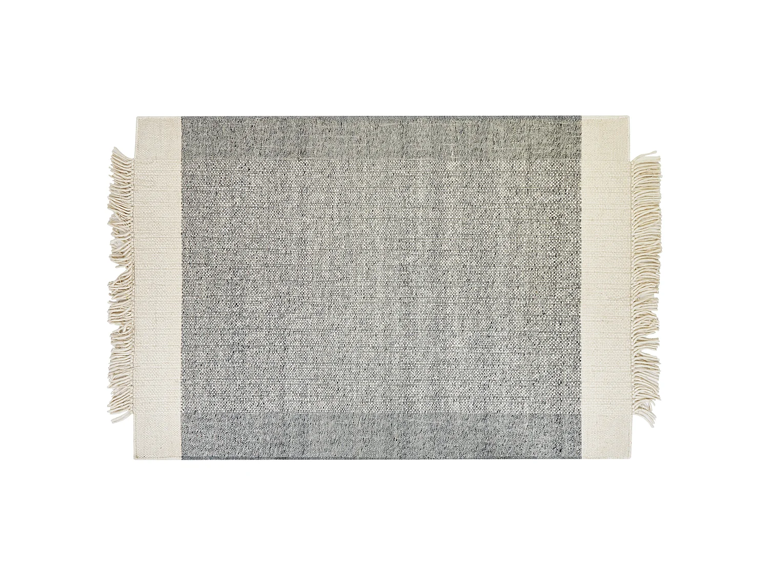 Tapis en laine gris et blanc cassé 160 x 230 cm TATLISU