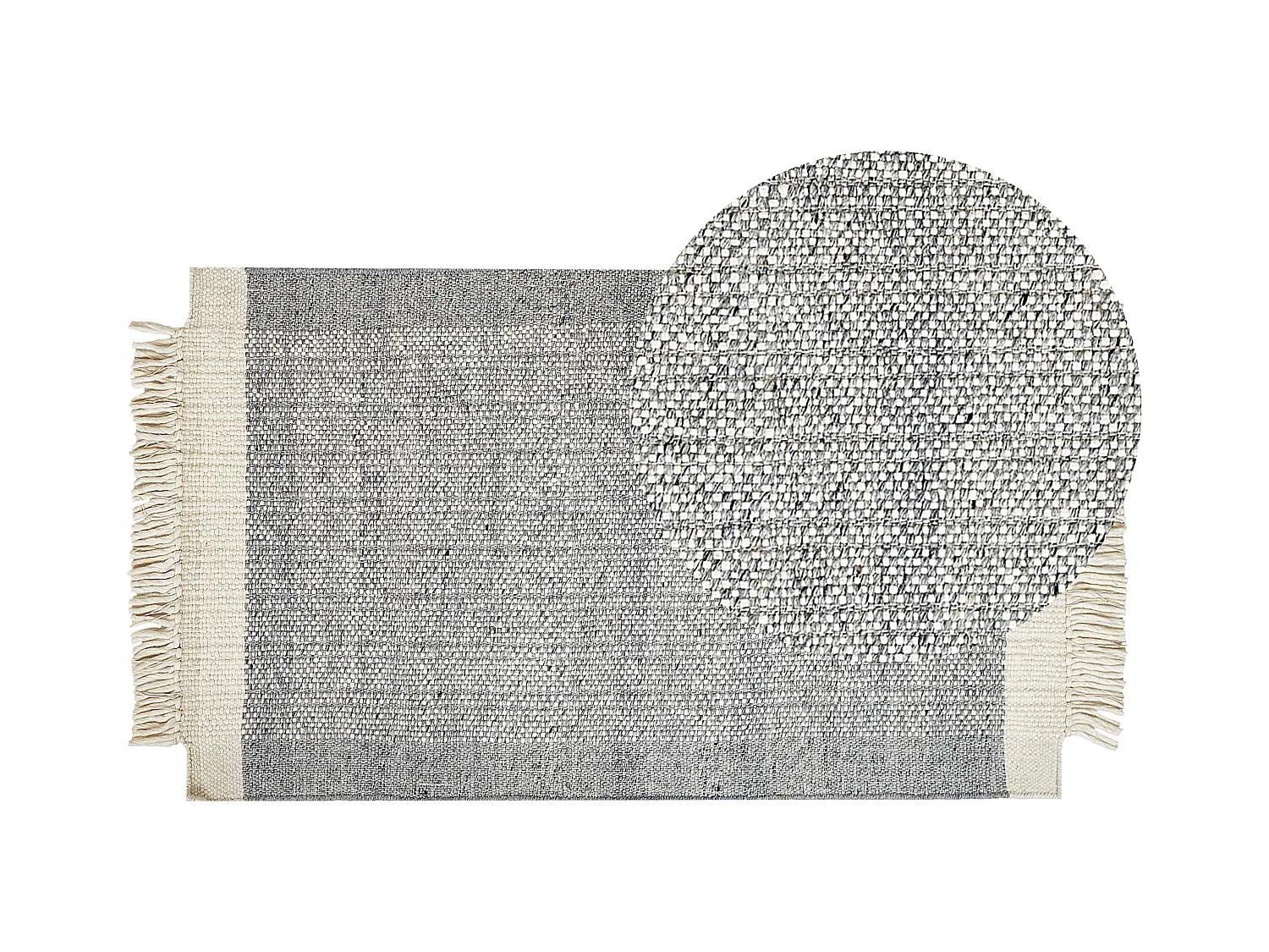 Alfombra de lana gris/blanco crema 80 x 150 cm TATLISU