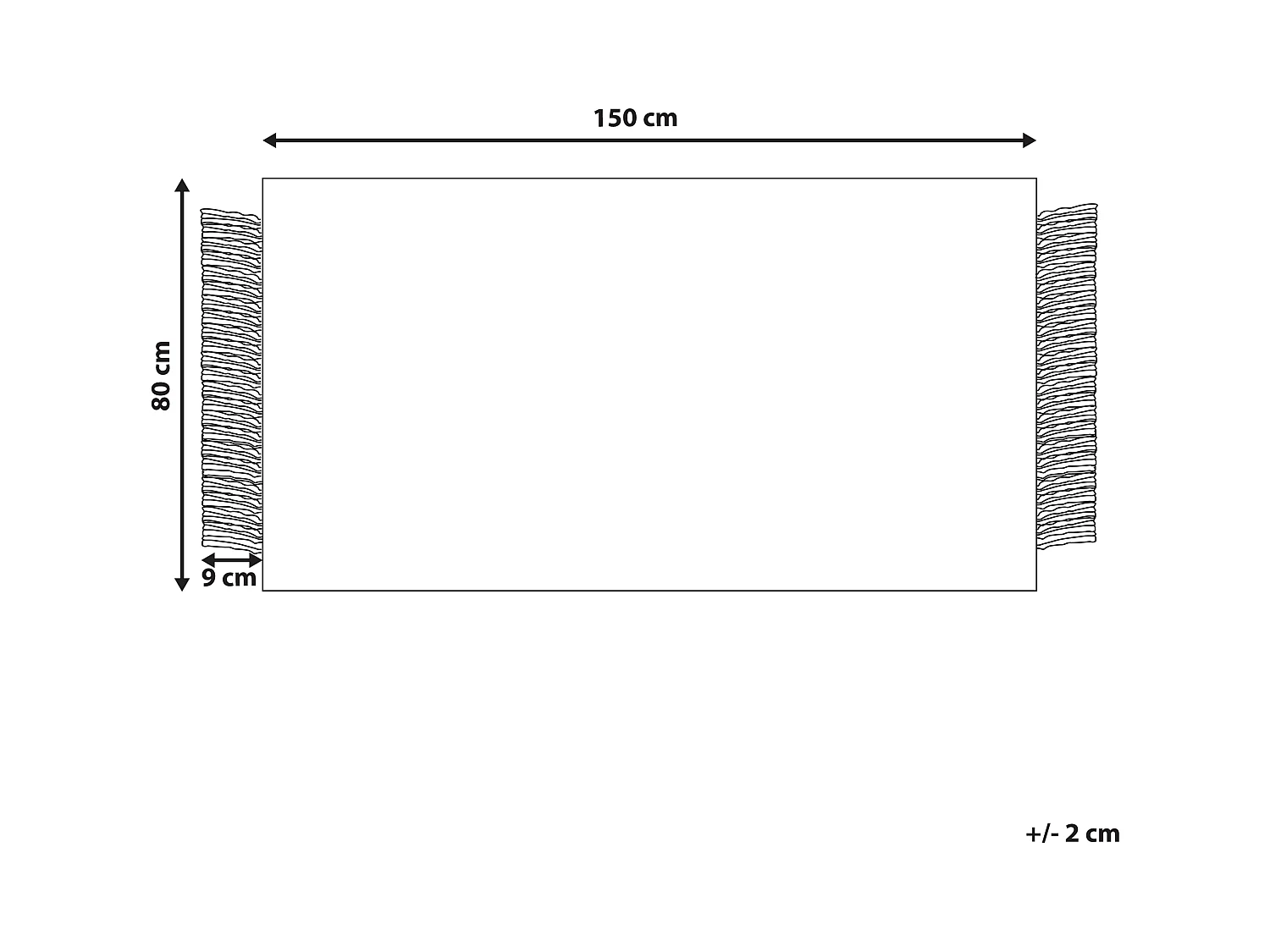 Alfombra de lana gris/blanco crema 80 x 150 cm TATLISU