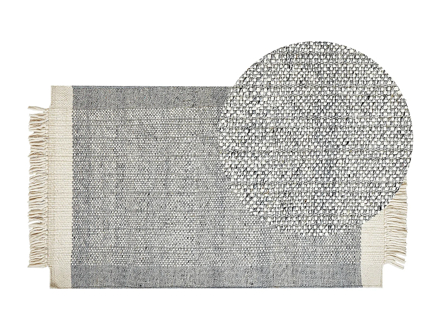 Dywan wełniany 80 x 150 cm szary ze złamaną bielą TATLISU