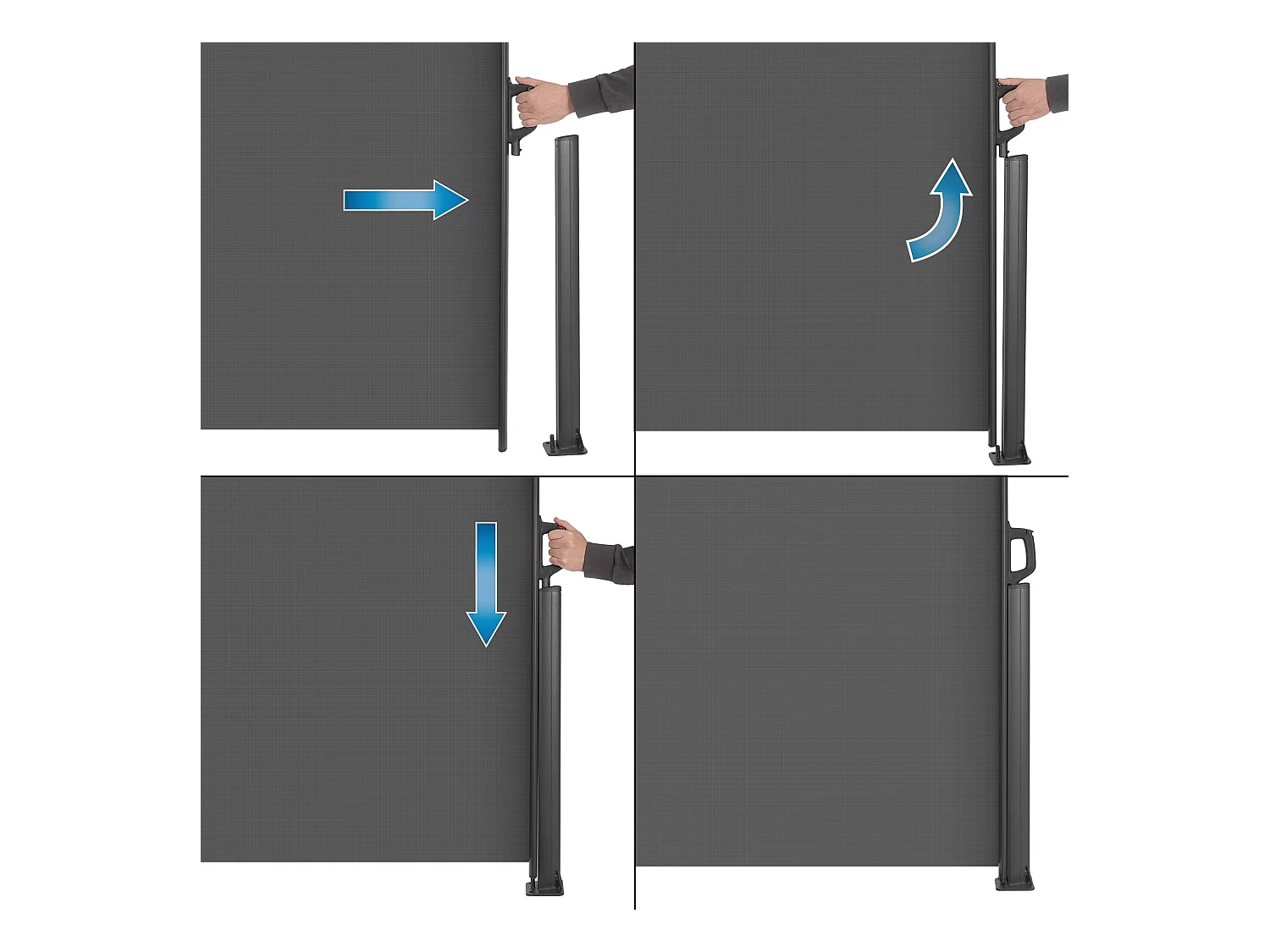 Store latéral alu de balcon brise-vue protection vie privée anthracite ECD Germany