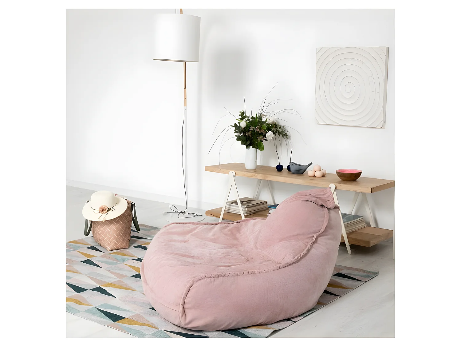 Puff Pera Interior - Rosa