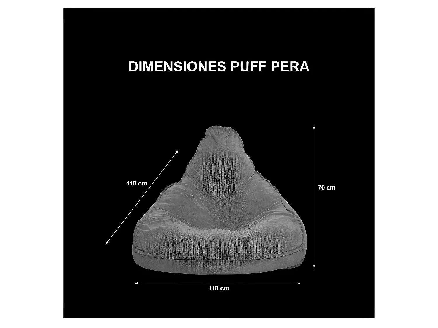 Puff Pera Interior - Rosa