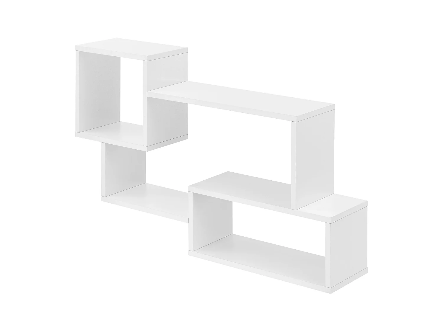 Estantería de pared mueble de pared de diseño con 3 superficies de almacenamiento 87 cm blanco 03_0005199