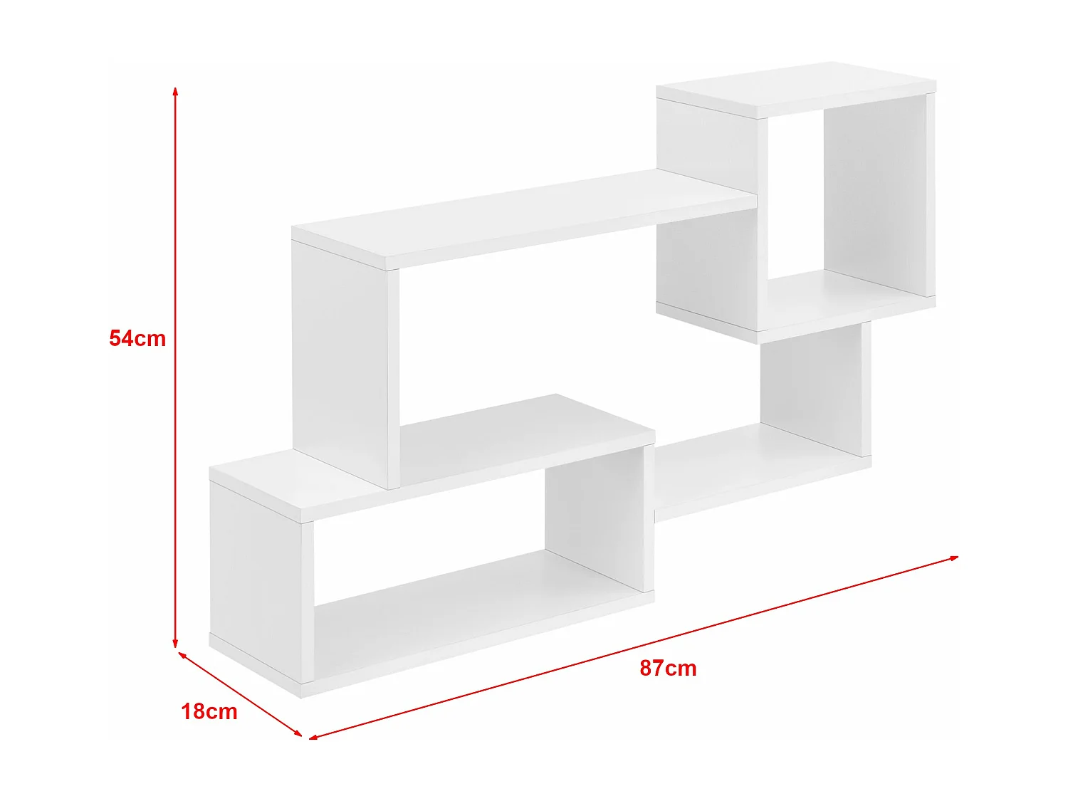 Étagère murale meuble mural blanche 87 x 18 x 54 cm 03_0005199