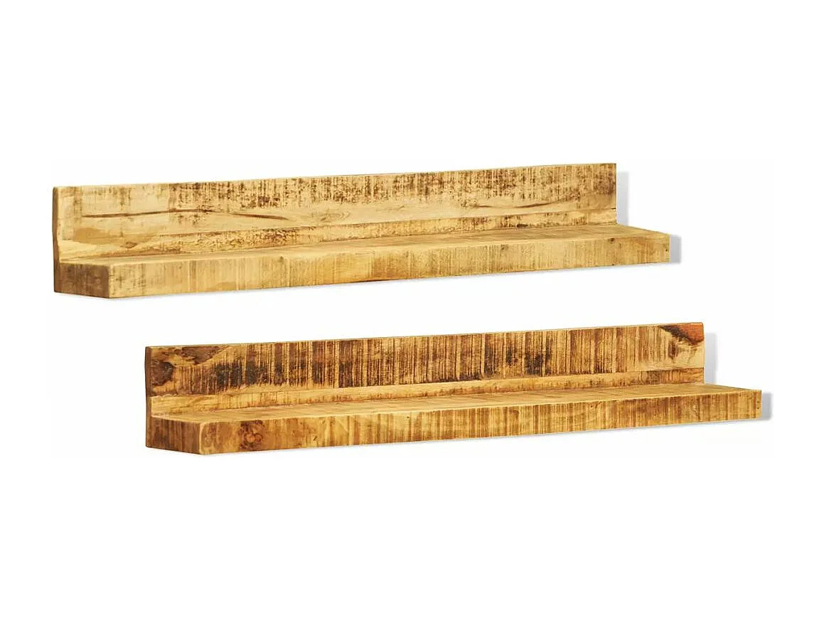 Mueble de diseño juego de 2 estanterías de pared de madera maciza 2702085/2