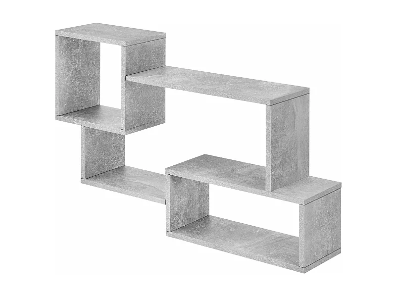 Estante de parede elegante com 3 superfícies de armazenamento efeito concreto de 87 cm 03_0005200