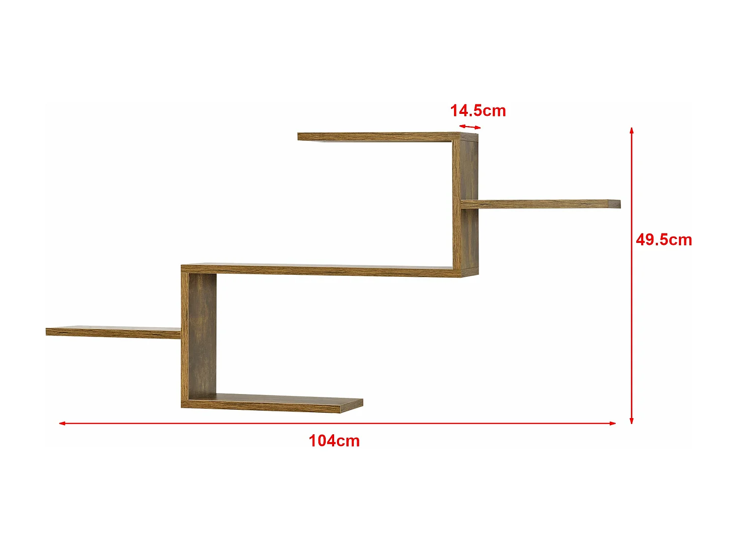 Étagère murale meuble design bois marron 104 x 14.5 x 49.5 cm 03_0005207