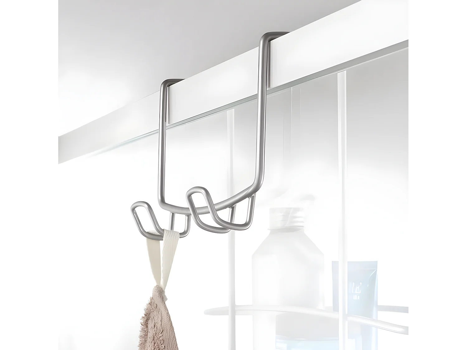 Duschregal mit 2 Etagen und Haken Onda Silbern