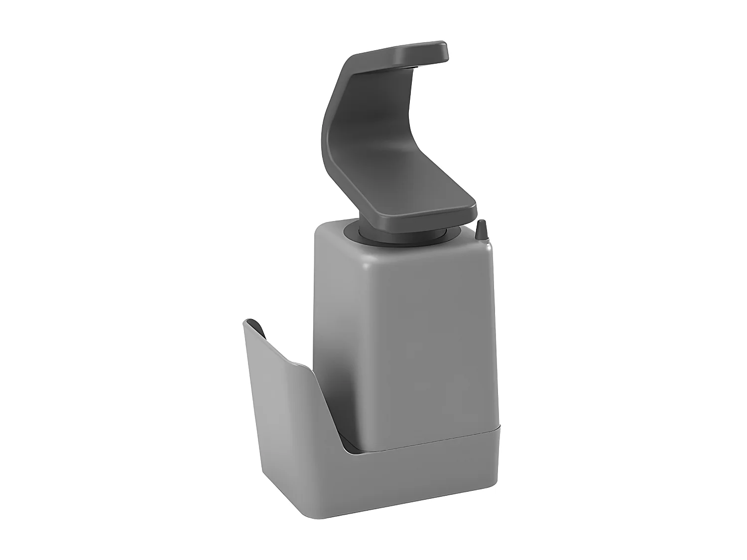 Dozownik mydła Soap Tex z uchwytem na gąbkę i pierścieniami - Szary