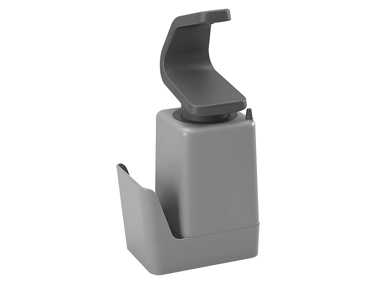 Dispensador de Sabonete Soap Tex com Suporte para Esponja e Anéis - Cinza