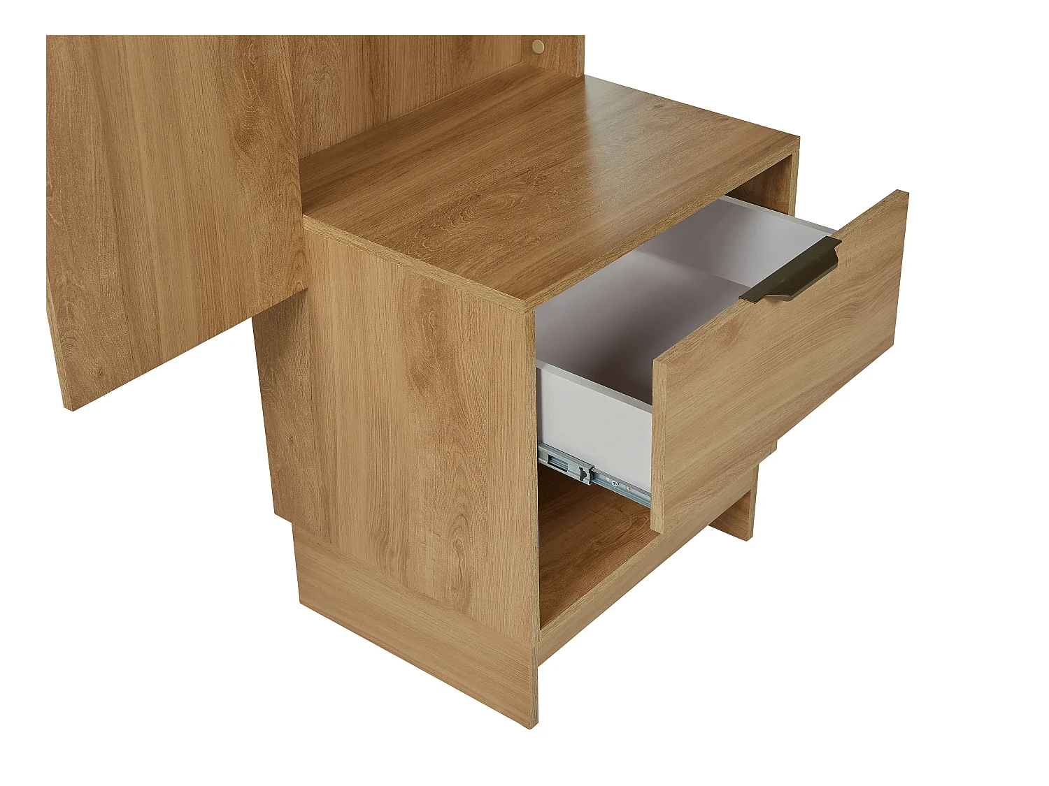 Zagłówek do łóżka rozsuwany z szafkami nocnymi - 140/160 cm - Naturalny - NOVOLI