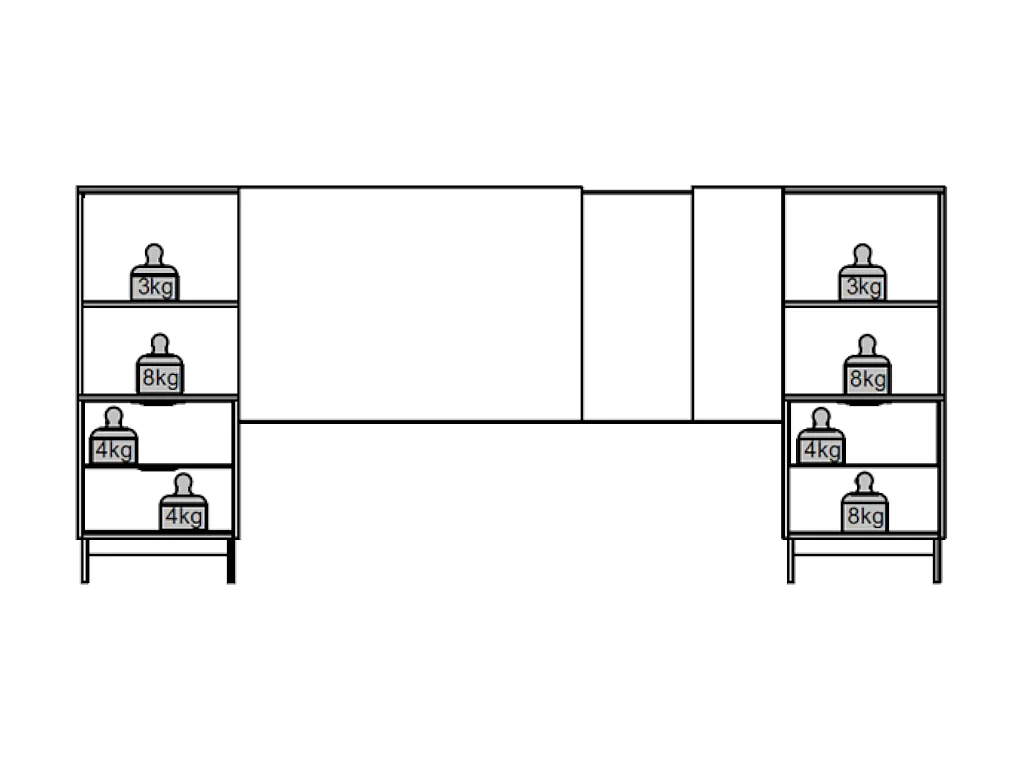 Zagłówek do łóżka rozsuwany z szafkami nocnymi - 140/160 cm - Naturalny - NOVOLI