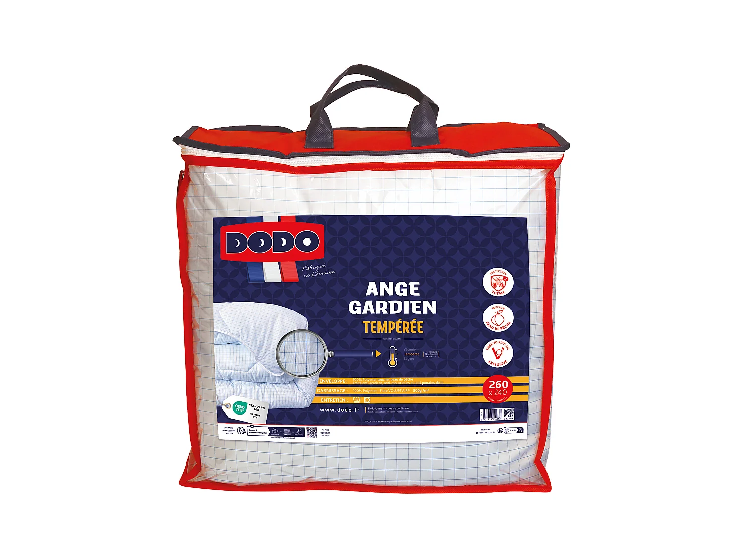 Couette DODO protection totale anti acariens - 240 x 260 cm - Fibre Volupt’air® ANGE GARDIEN
