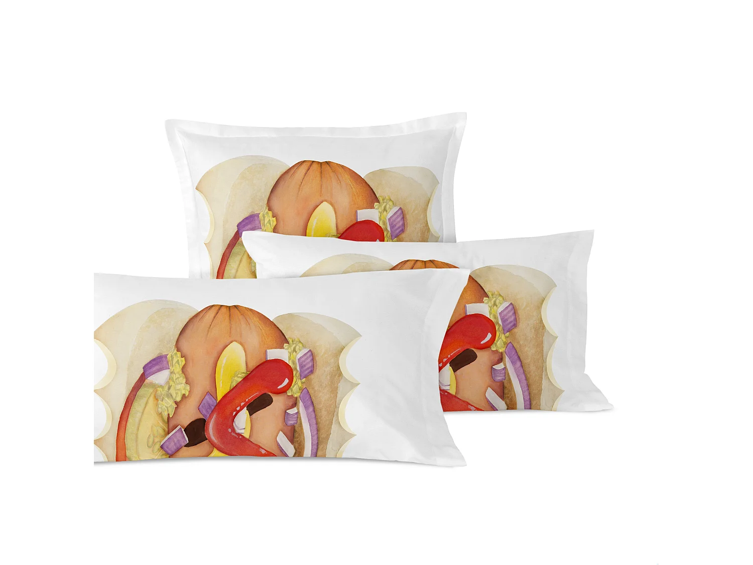 Taie d'oreiller 45x110 cm Hotdog