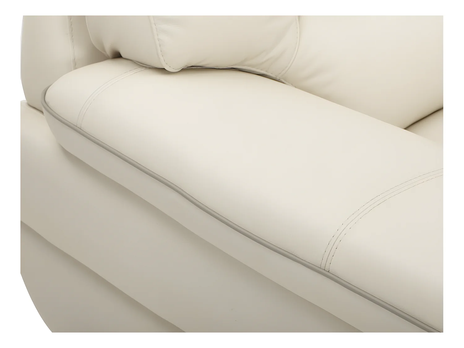 Sofá 3+2 plazas de piel THIBAULT - Blanco marfil