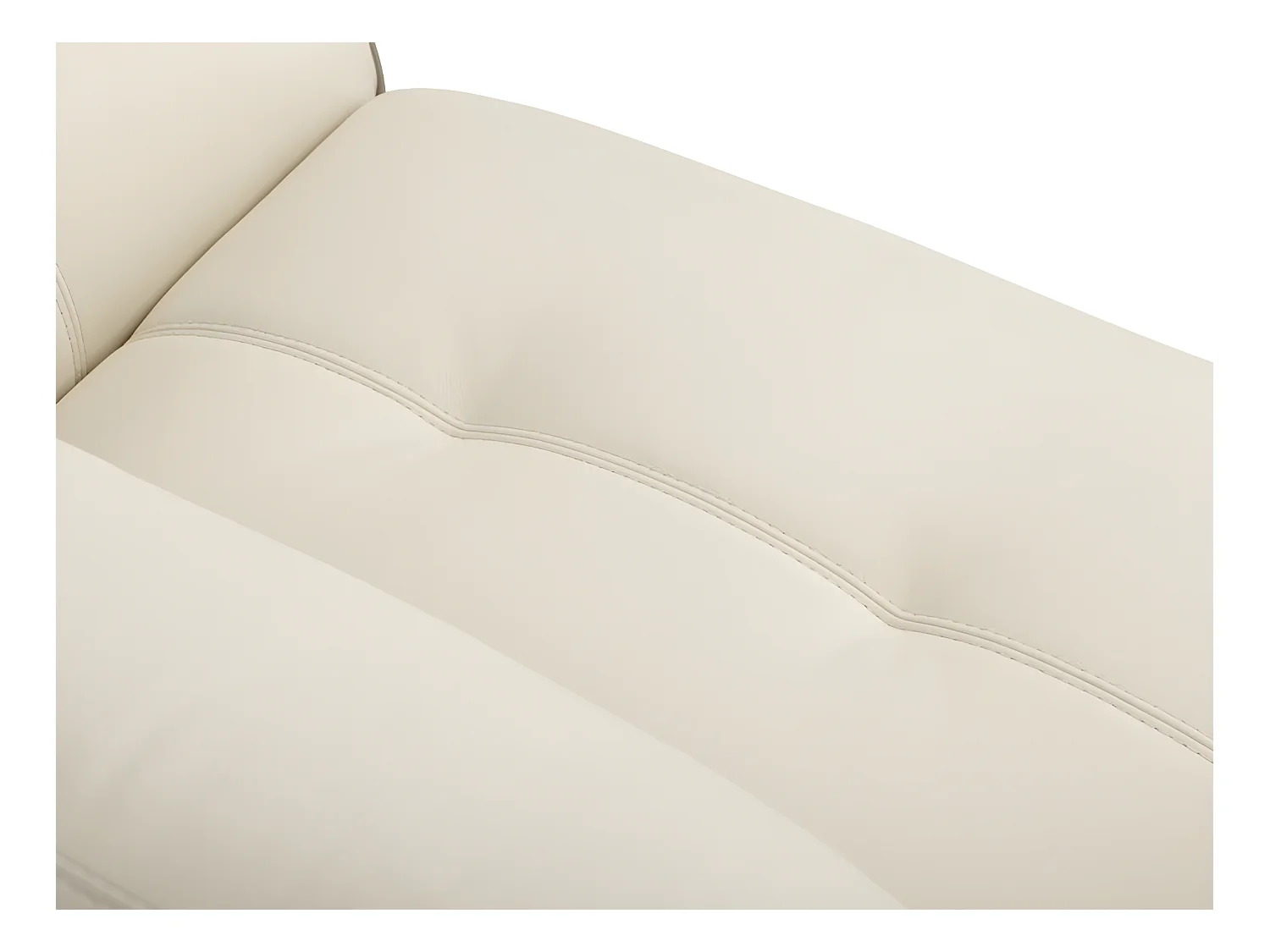 Sofá 3+2 plazas de piel THIBAULT - Blanco marfil