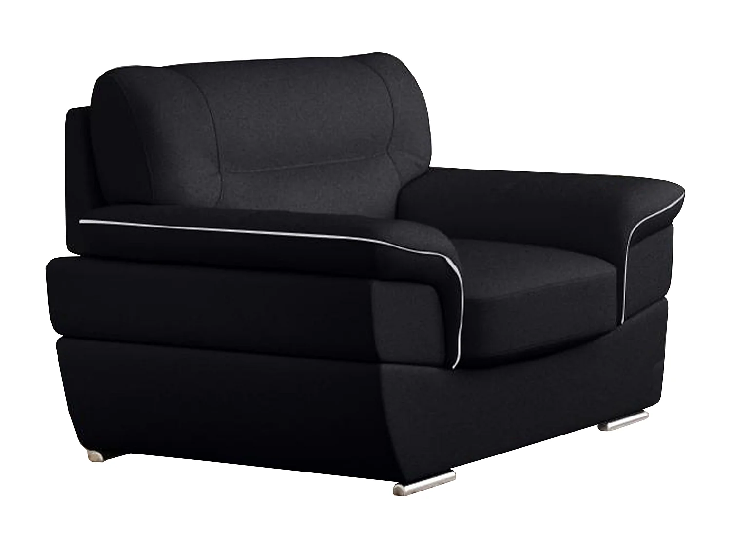 Couchgarnitur Leder 3+2+1 - Schwarz - THIBAULT