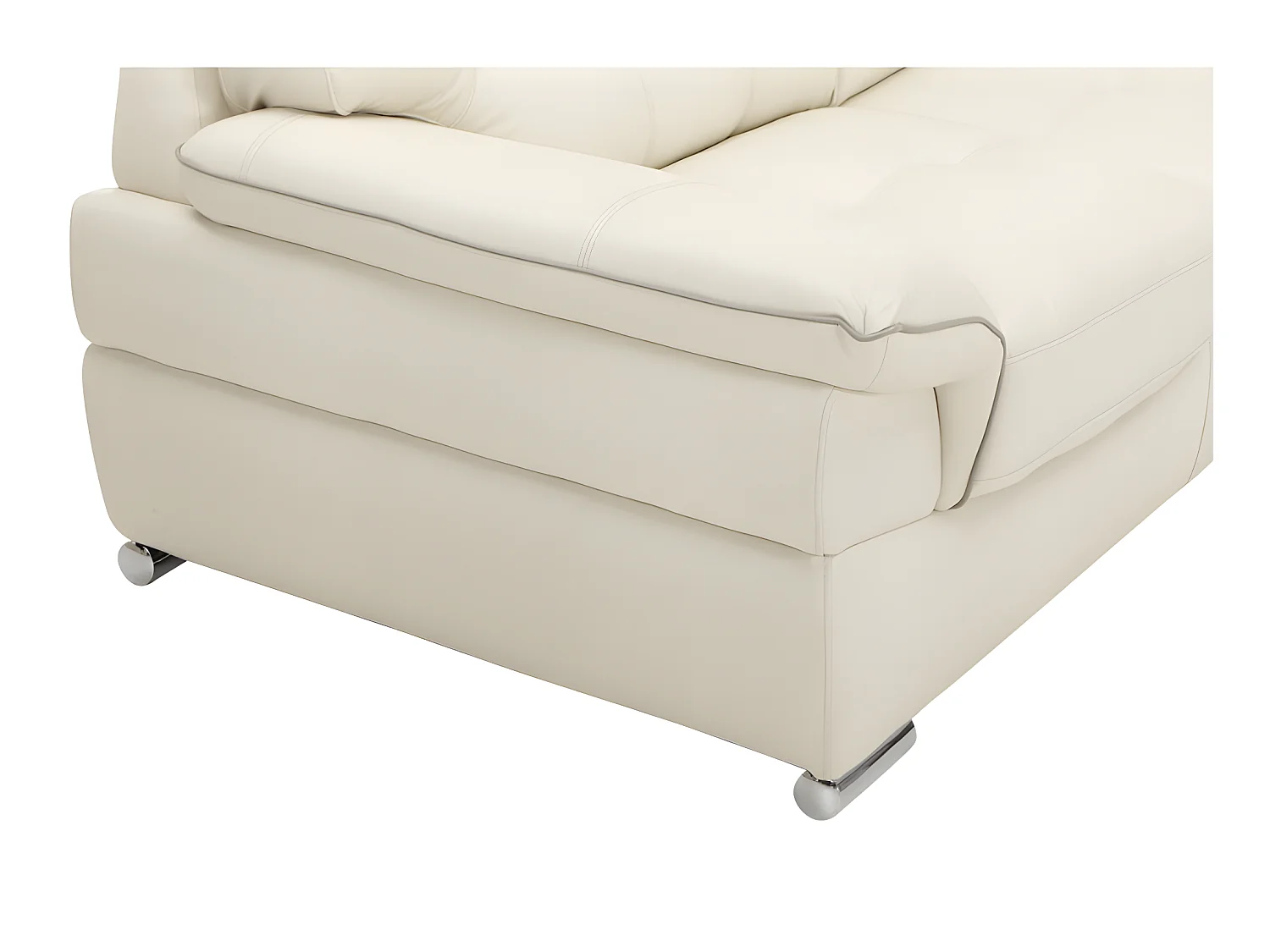 Divano 3+2+1 posti in pelle Avorio - THIBAULT