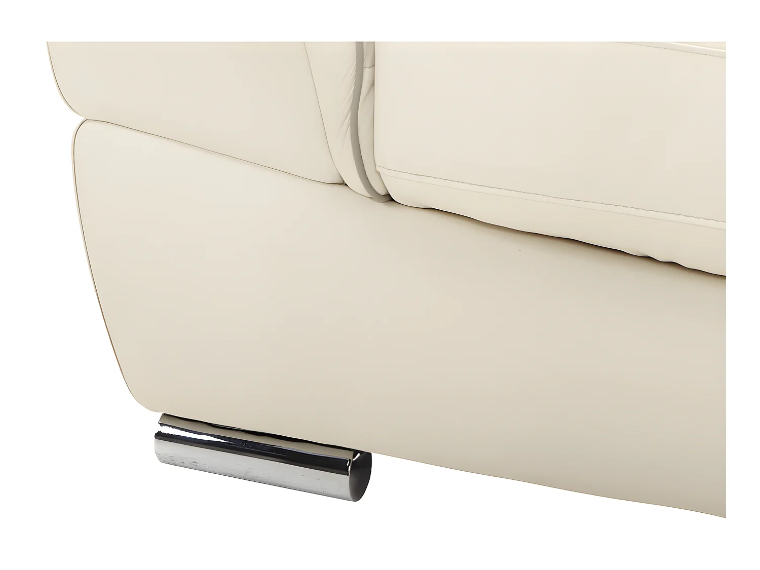 Sofá 3+1 plazas de piel THIBAULT - Blanco marfil