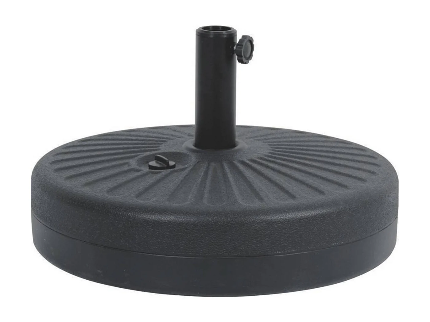 Parasol jardin droit Alu "Sol" - Rond - Ø 3m - Ecru - Avec pied à lester