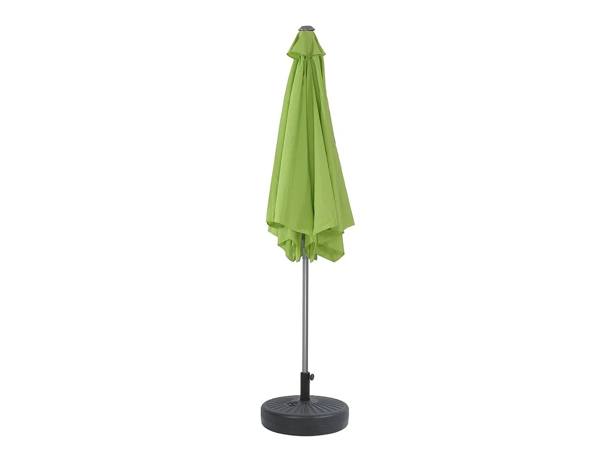 Parasol jardin droit Alu "Sol" - Rond - Ø 3m - Vert - Avec pied à lester