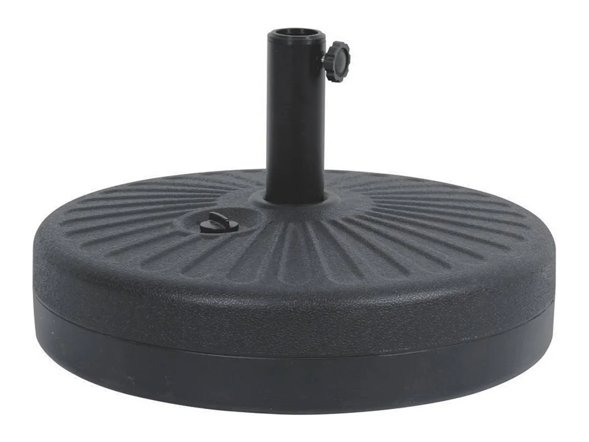 Parasol jardin droit Alu "Sol" - Rond - Ø 3m - Vert - Avec pied à lester