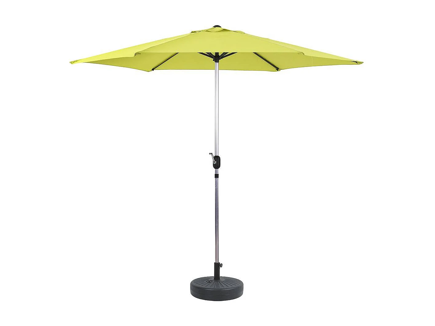 Parasol tuin tuinparasol recht aluminium "Sol" - Rond - Ø 3m - Groen - Met parasolvoet voor parasoltegels