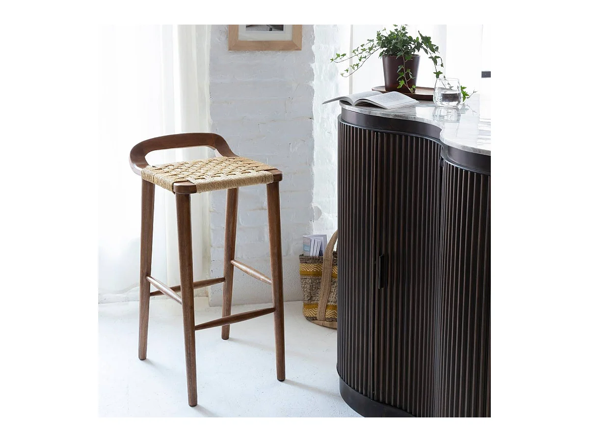 Chaise de bar en bois de manguier Suzanna