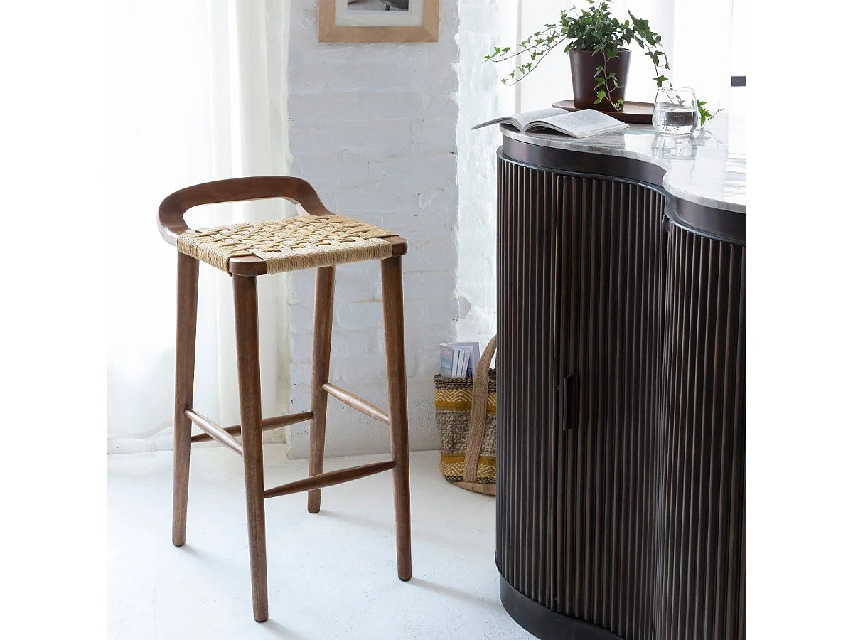 Chaise de bar en bois de manguier Suzanna