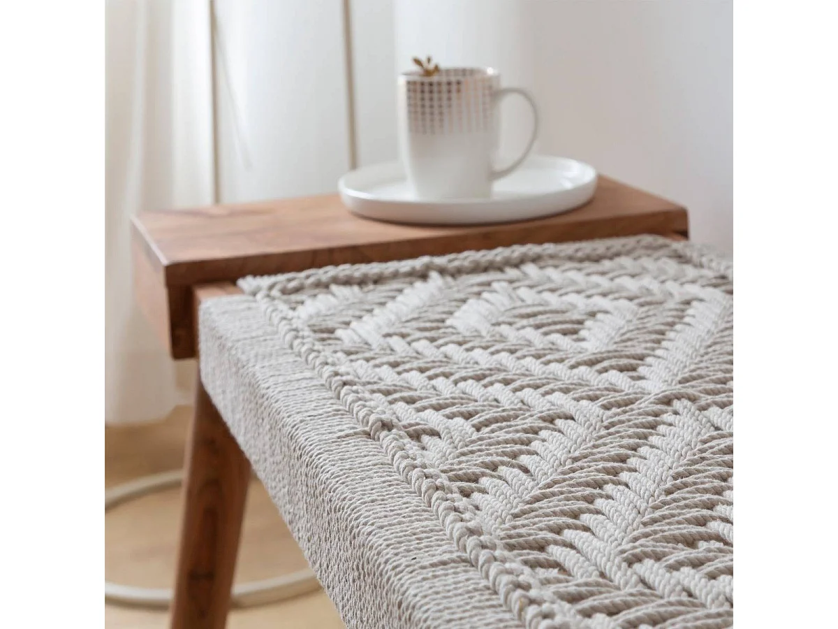 Banc en bois de manguier tissage Bertille