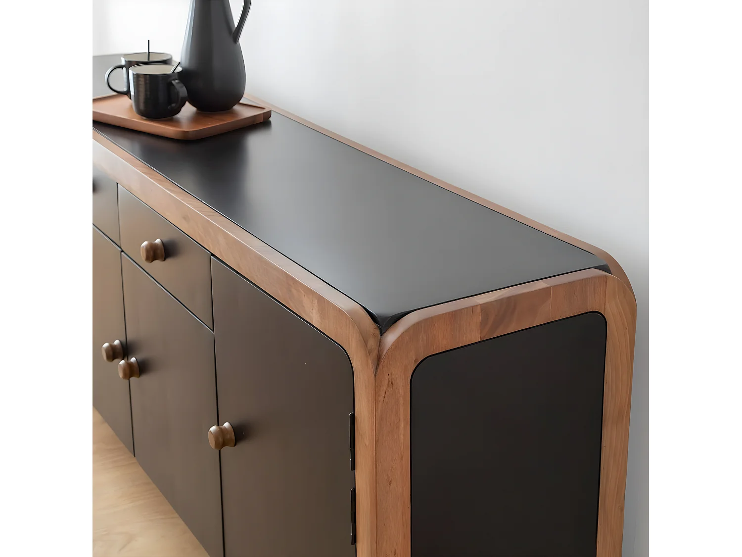 Buffet arrondi en bois de manguier Romy