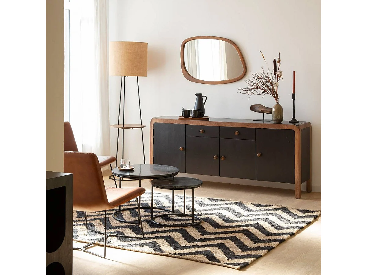 Buffet arrondi en bois de manguier Romy