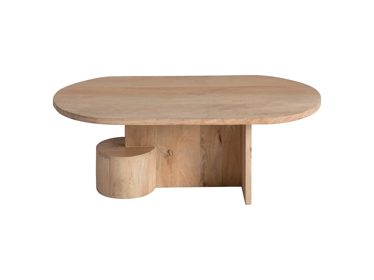 Mesa de centro de madera de mango Edouard con almacenamiento - Estilo contemporáneo