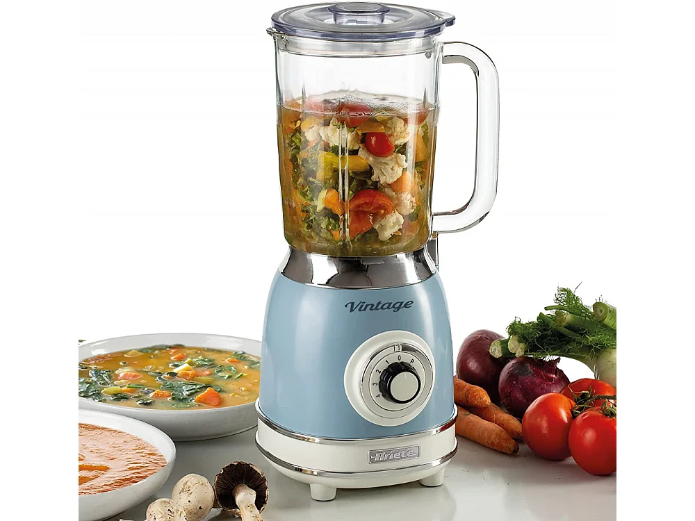 Blender bleu Ariete Vintage avec gobelet en verre