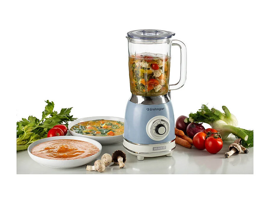 Blender bleu Ariete Vintage avec gobelet en verre