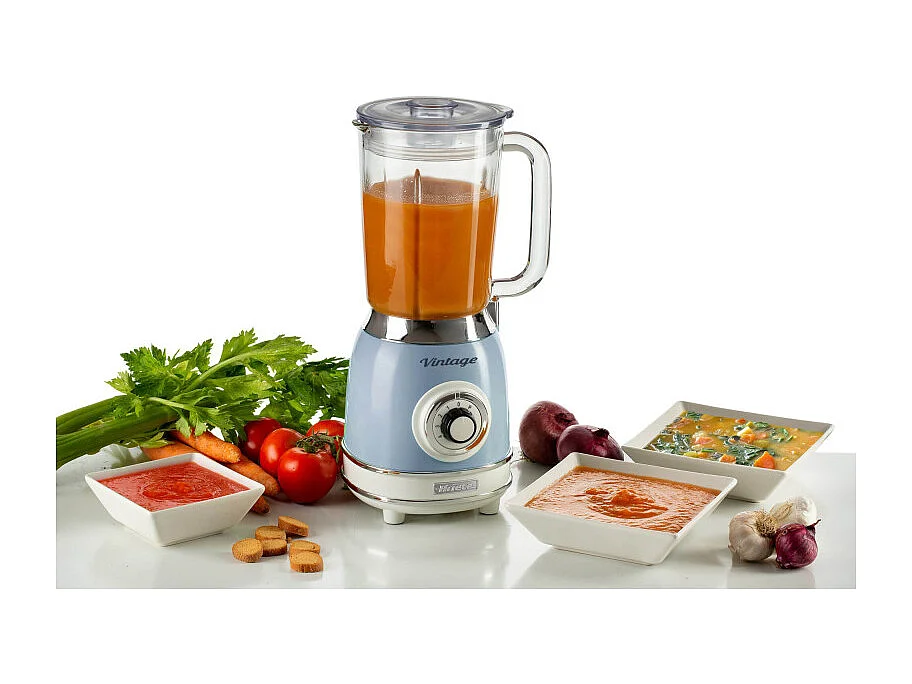 Blender bleu Ariete Vintage avec gobelet en verre