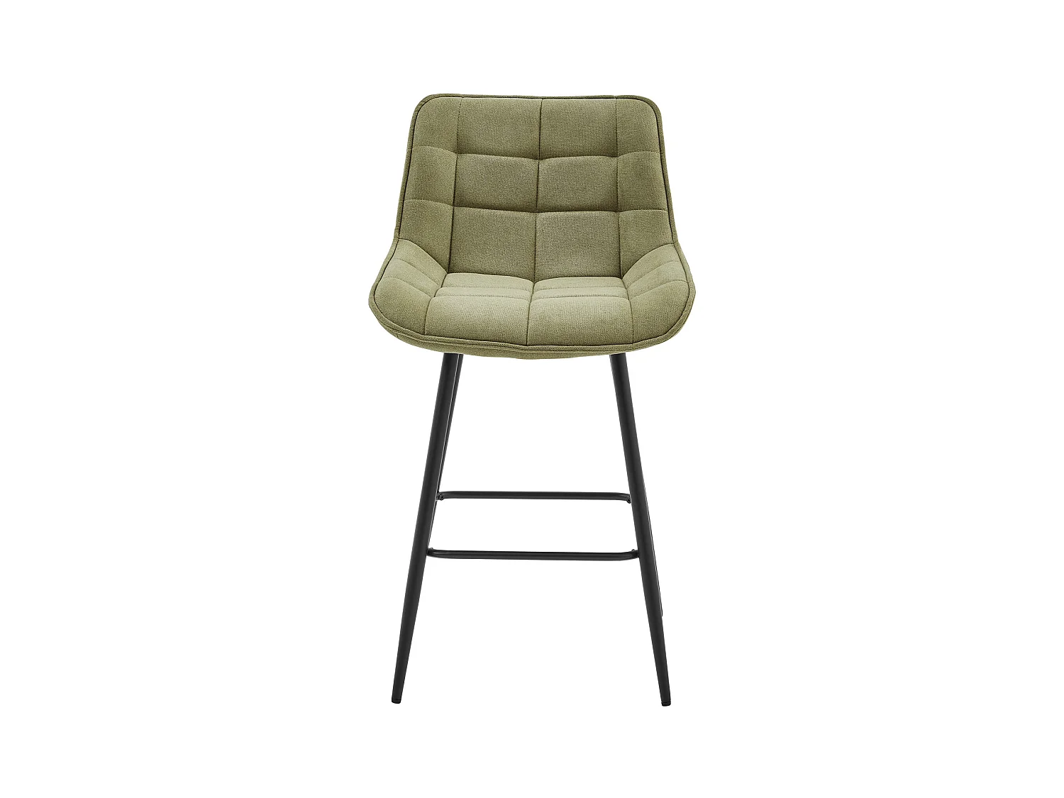 GRANT-Fauteuil de bar en tissu Sauge (x2)