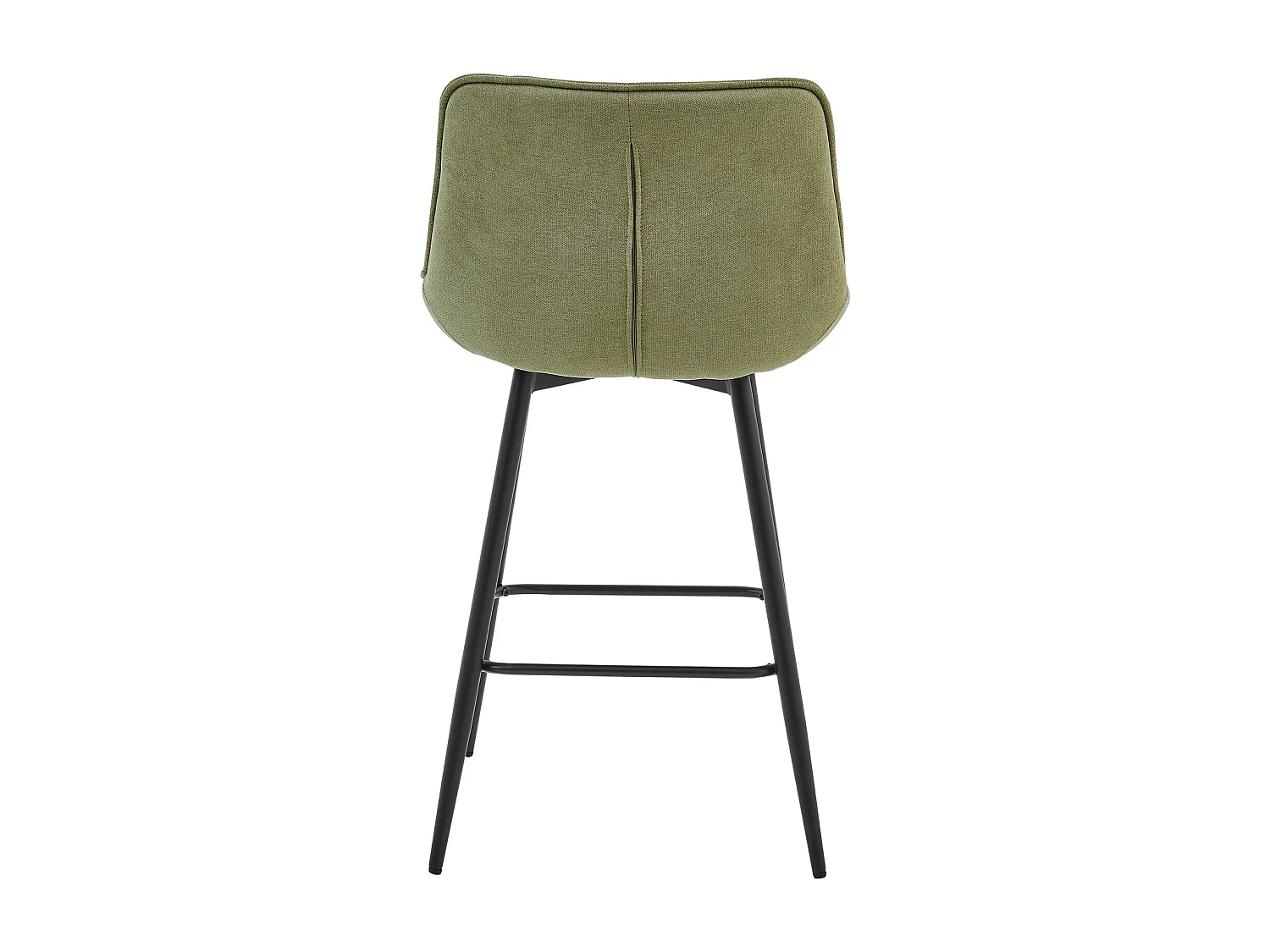 GRANT-Silla de bar de tela verde y metal negro (x2)