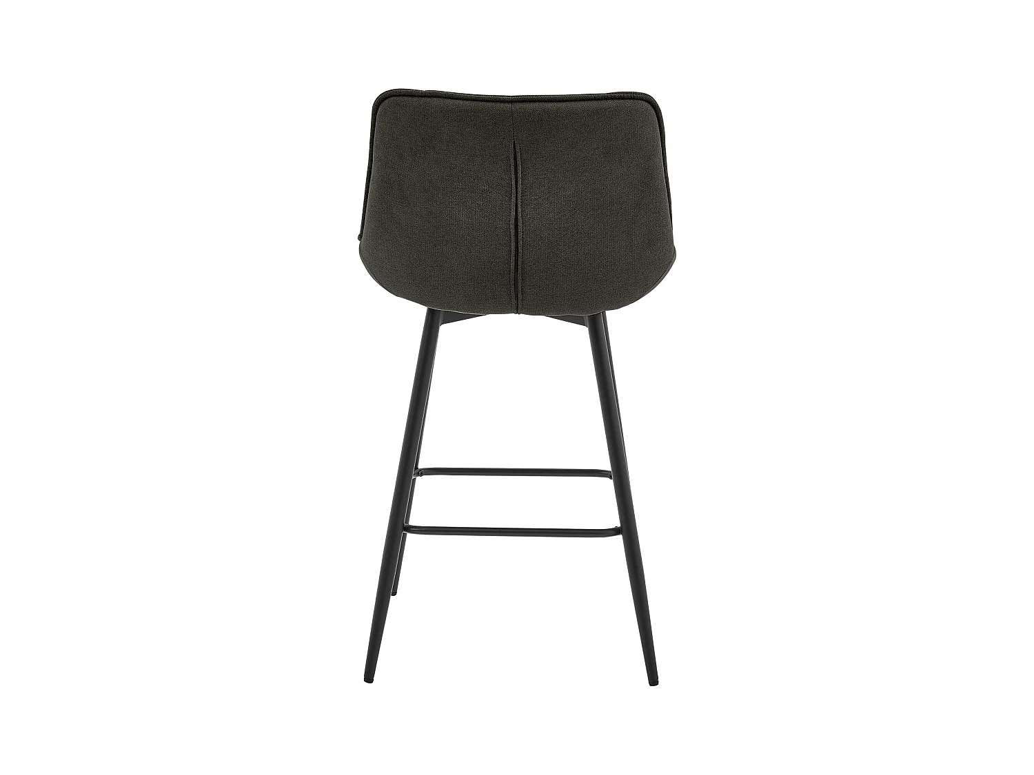 GRANT-Sedia da bar in tessuto grigio e metallo nero (x2)