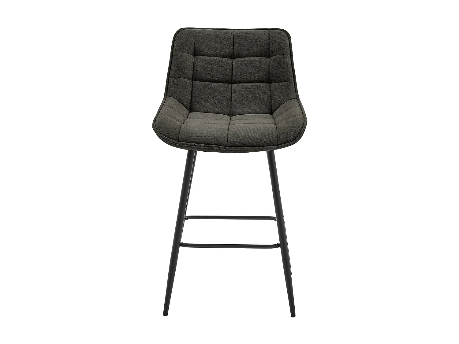 GRANT - Fauteuil de bar en tissu Gris souris et métal noir (x4)