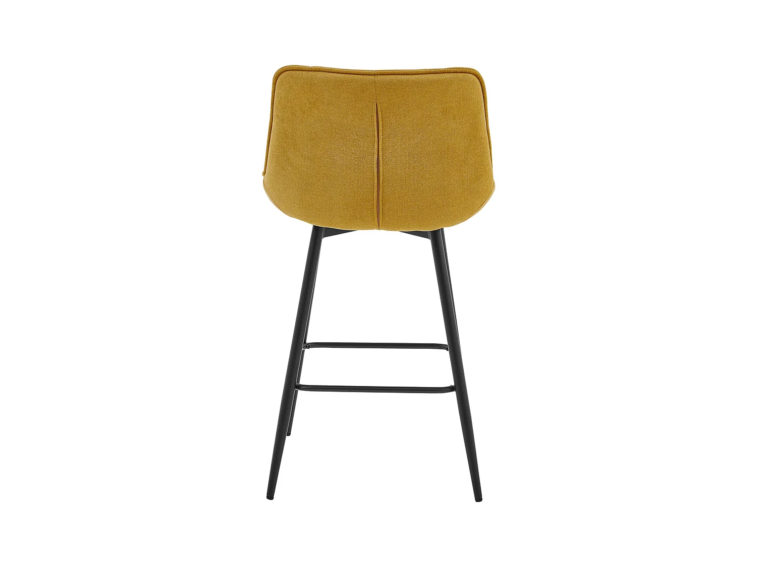 GRANT-Sedia da bar in tessuto senape e metallo nero (x2)
