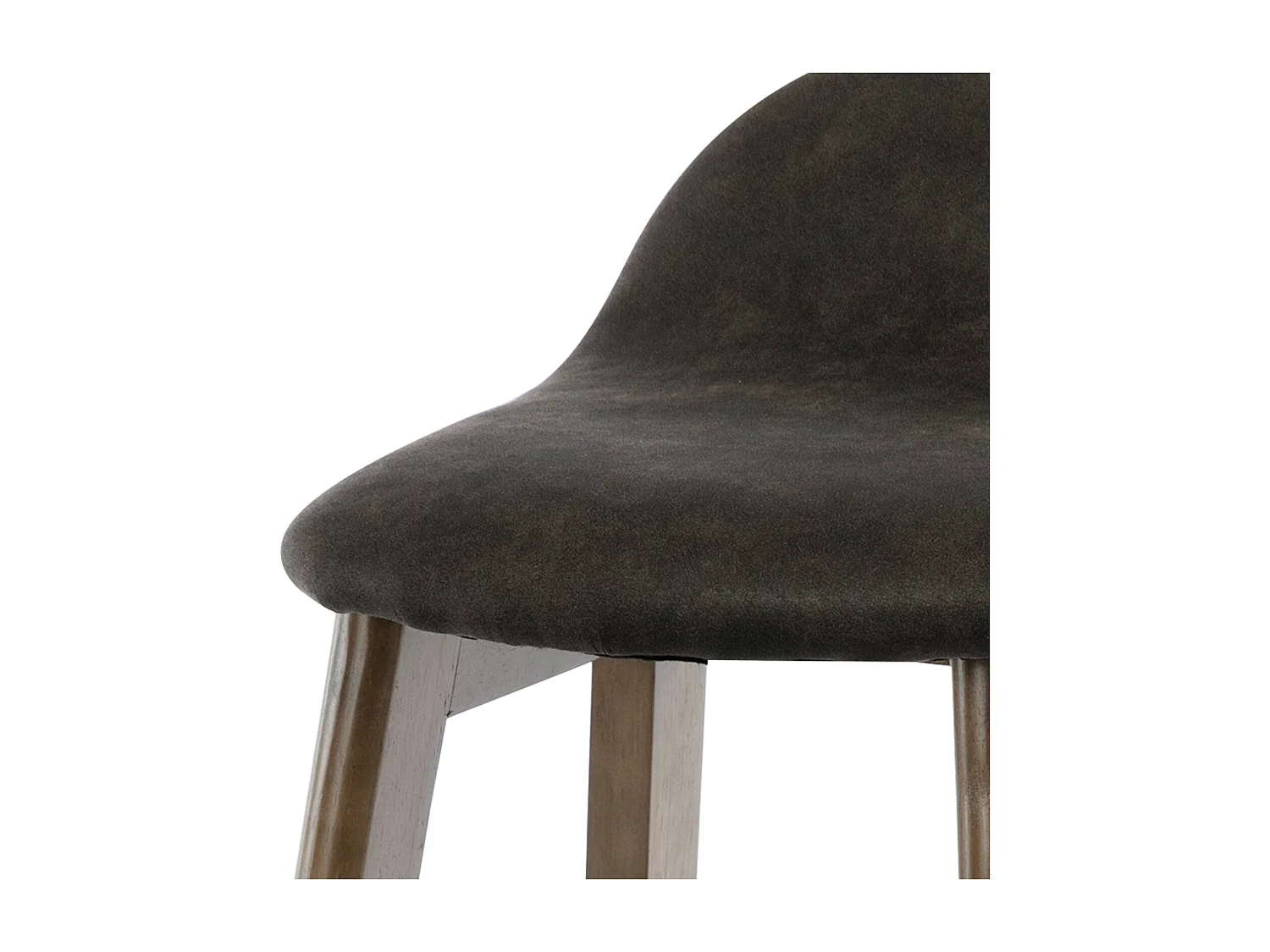 JUDE-Silla de bar tejido gris oscuro teñida de nogal (x2)