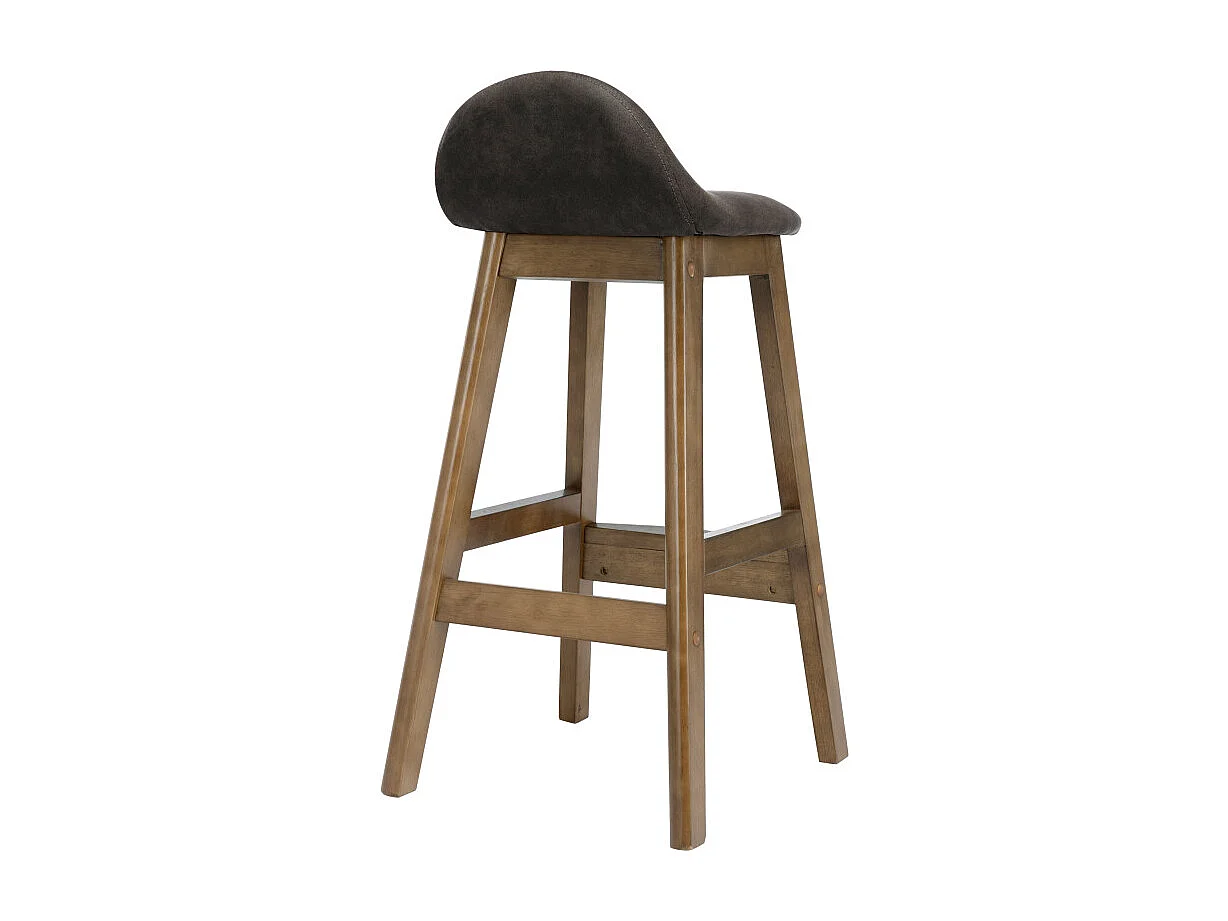 JUDE-Sedia da bar grigio antracite legno tinto noce (x2)