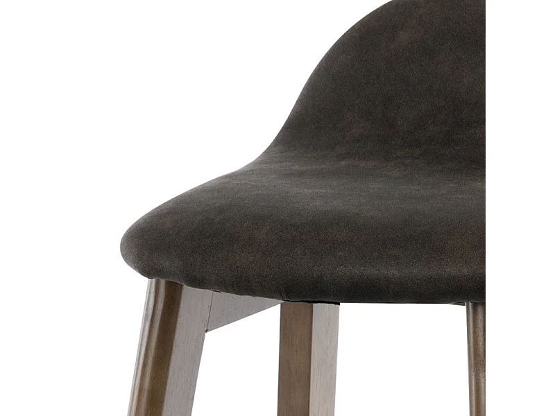 JUDE-Sedia da bar grigio antracite legno tinto noce (x2)