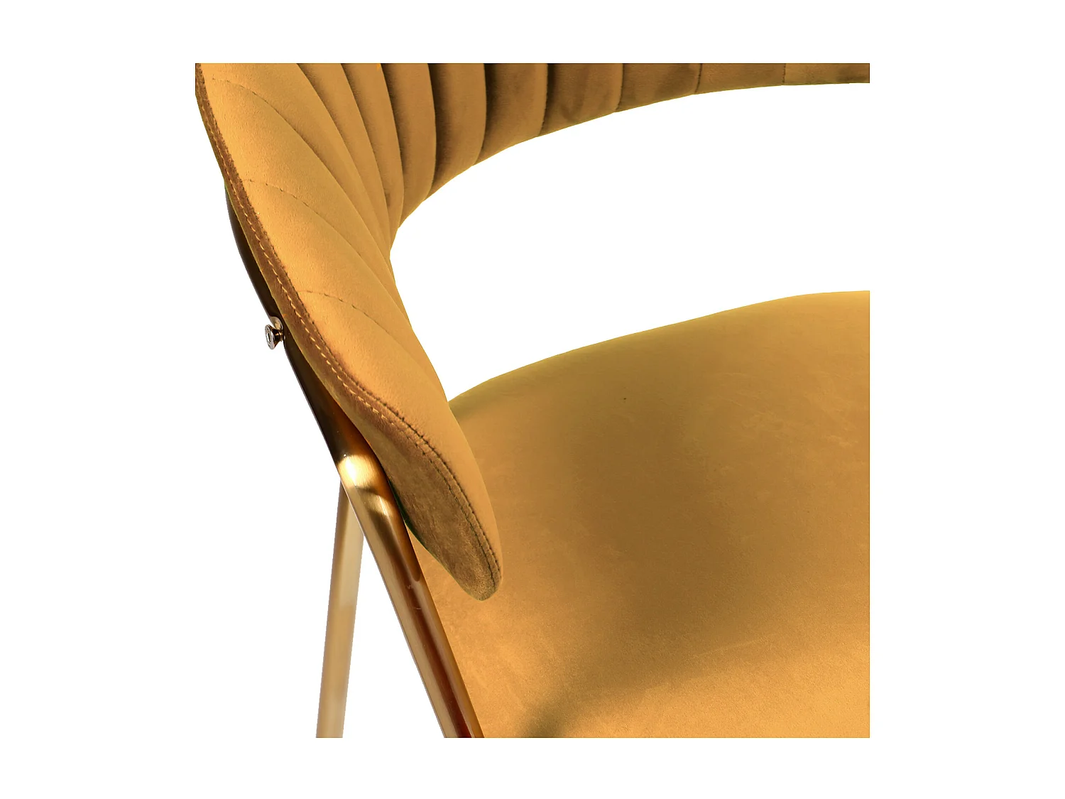HUGO-Sedia con braccioli in velluto senape e  dorato (x2)