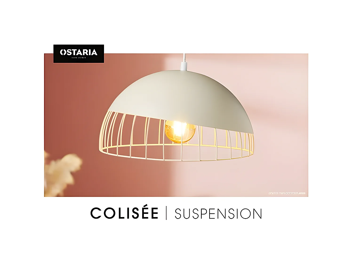 Suspension métal blanc Colisée Ostaria